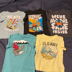5 Old Navy tees size 4T
